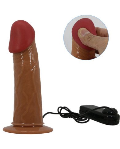 PRETTY LOVE - STARKS SLIP HARNAIS DILDO VIBRANT MULTI-VITESSES 17,5 CM MARRON CLAIR