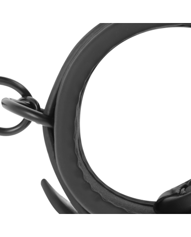FETISH SUBMISSIVE - MENOTTES EN CUIR VÉGÉTALIEN AVEC DOUBLURE EN NOPRÈNE