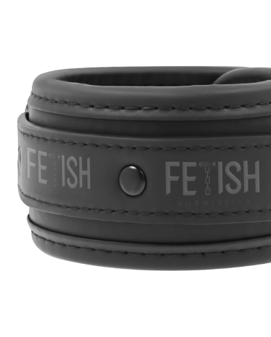 FETISH SUBMISSIVE - MENOTTES EN CUIR VÉGÉTALIEN AVEC DOUBLURE EN NOPRÈNE
