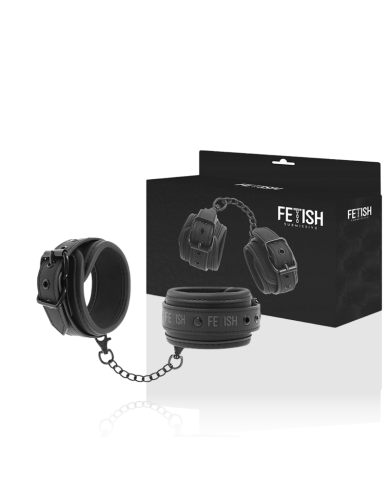 FETISH SUBMISSIVE - MENOTTES EN CUIR VÉGÉTALIEN AVEC DOUBLURE EN NOPRÈNE