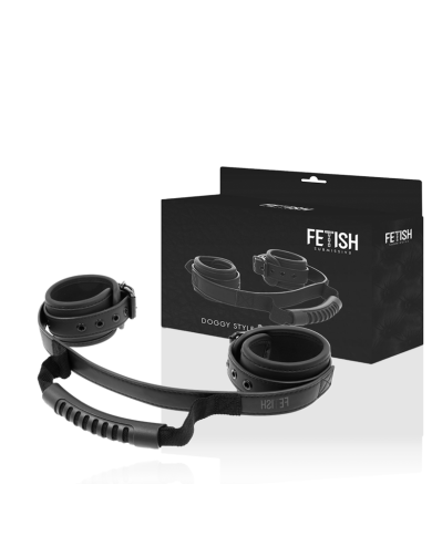 FETISH SUBMISSIVE - MENOTTES DOUBLURE NOPRÈNE AVEC POIGNÉE