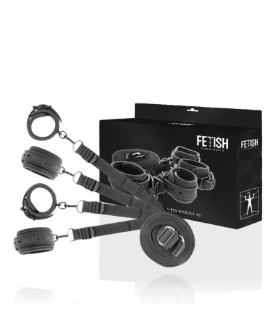 FETISH SUBMISSIVE - ENSEMBLE DE MENOTTES ET LIENS AVEC DOUBLURE EN NOPRÈNE