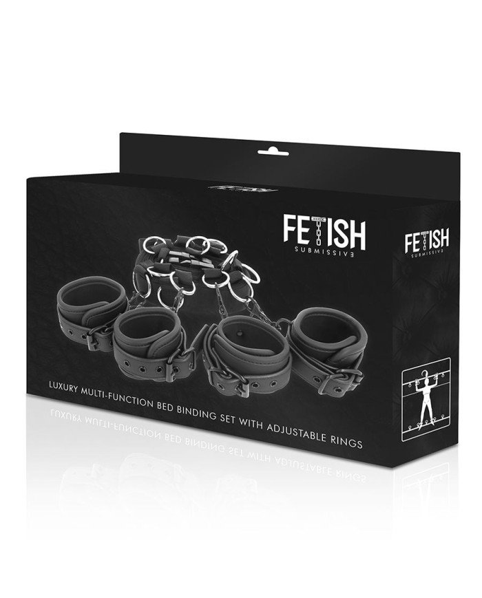 FETISH SUBMISSIVE - ENSEMBLE DE RETENUE DE LIT DE LUXE AVEC DOUBLURE EN NÉOPRÈNE