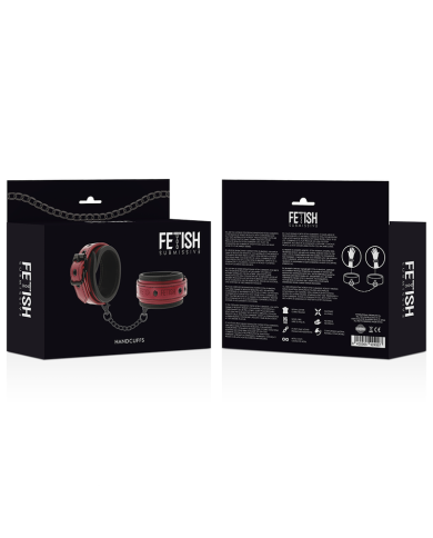 FETISH SUBMISSIVE DARK ROOM - MENOTTES EN CUIR VÉGAN AVEC DOUBLURE EN NÉOPRÈNE