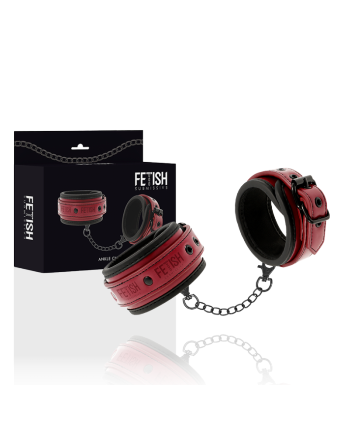 FETISH SUBMISSIVE DARK ROOM - MENOTTES DE CHEVILLE EN CUIR VÉGAN AVEC DOUBLURE EN NÉOPRÈNE