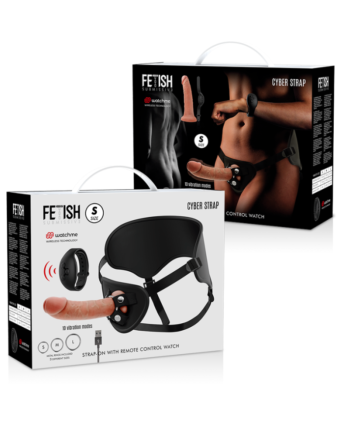 FETISH SUBMISSIVE CYBER STRAP - HARNAIS TÉLÉCOMMANDE ET BULLET VIBRANT TECHNOLOGIE WATCME M
