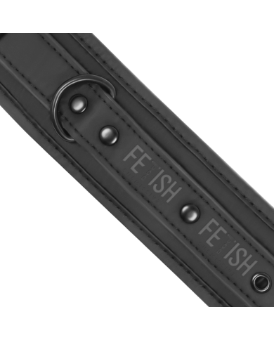FETISH SUBMISSIVE - COLLIER ET POIGNETS EN CUIR VÉGÉTAL AVEC DOUBLURE EN NÉOPRÈNE