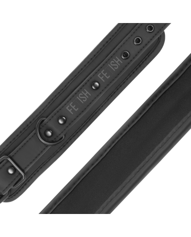 FETISH SUBMISSIVE - COLLIER ET POIGNETS EN CUIR VÉGÉTAL AVEC DOUBLURE EN NÉOPRÈNE