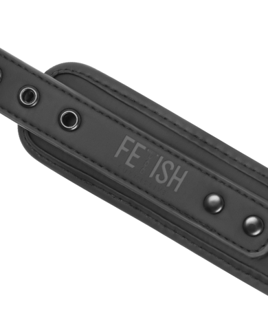 FETISH SUBMISSIVE - COLLIER ET POIGNETS EN CUIR VÉGÉTAL AVEC DOUBLURE EN NÉOPRÈNE