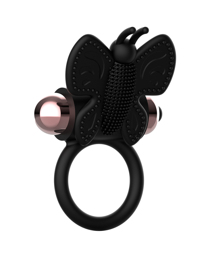 COQUETTE CHIC DESIRE - COCKRING PAPILLON AVEC VIBRATEUR NOIR / OR