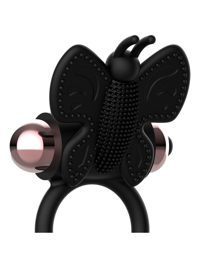 COQUETTE CHIC DESIRE - COCKRING PAPILLON AVEC VIBRATEUR NOIR / OR