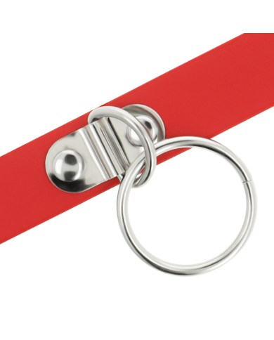COQUETTE CHIC DESIRE - COLLIER CUIR VEGAN ROUGE FEMME FÉTICHE