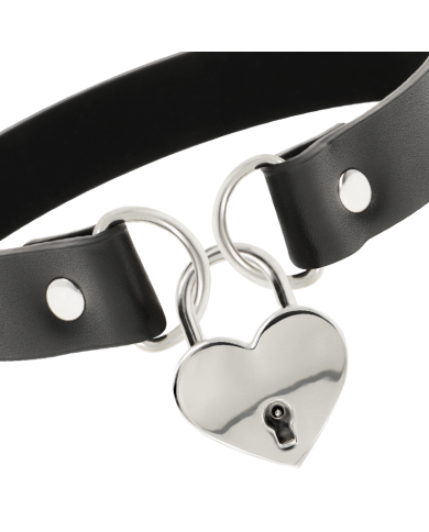 COQUETTE CHIC DESIRE - COLLIER EN CUIR VEGAN COEUR AVEC CLÉ