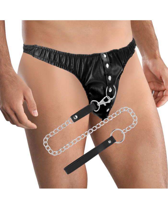 DARKNESS - CULOTTE NOIR AVEC LAISSE