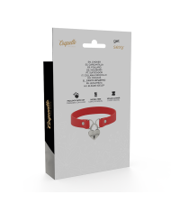 COQUETTE CHIC DESIRE - COLLIER EN CUIR VEGAN ROUGE COEUR AVEC CLE