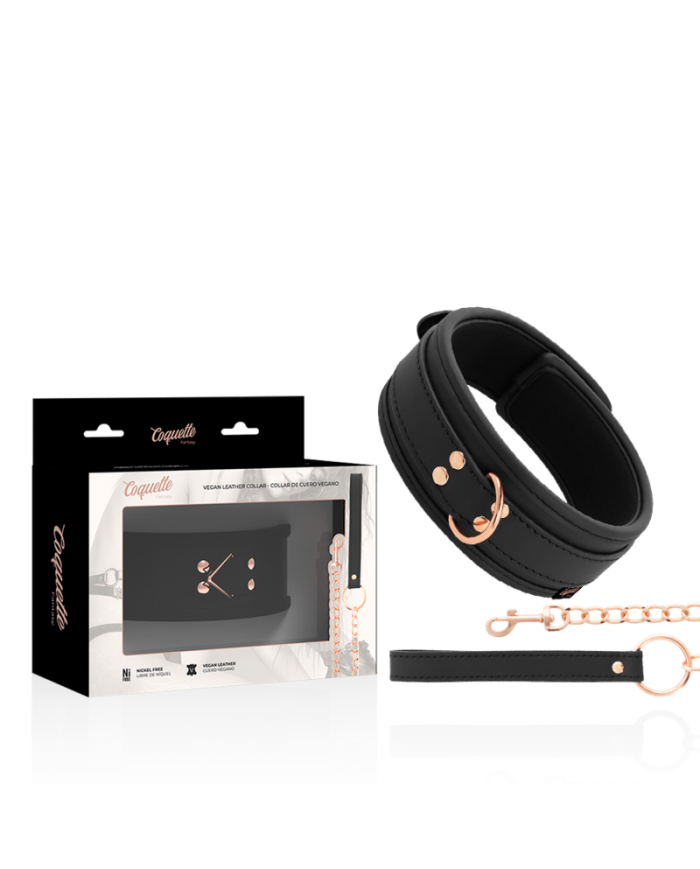 COQUETTE CHIC DESIRE - COLLIER FANTAISIE EN CUIR VÉGAN AVEC BRACELET ET DOUBLURE EN NÉOPRÈNE