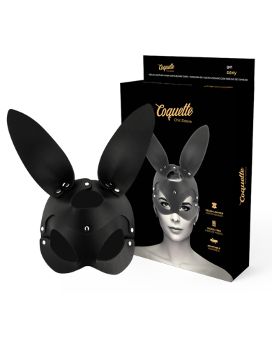 COQUETTE CHIC DESIRE - MASQUE EN CUIR VEGAN AVEC OREILLES DE LAPIN