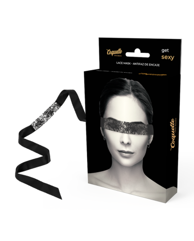 COQUETTE CHIC DESIRE - MASQUE EN DENTELLE NOIRE AVEC RUBAN