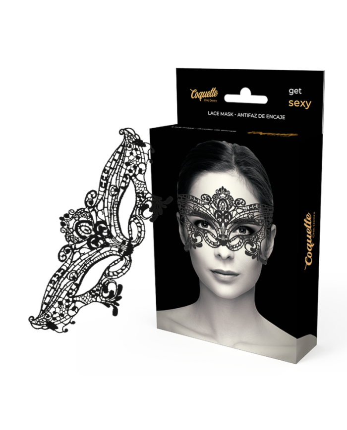 COQUETTE CHIC DESIRE - MASQUE LARGE EN DENTELLE NOIRE
