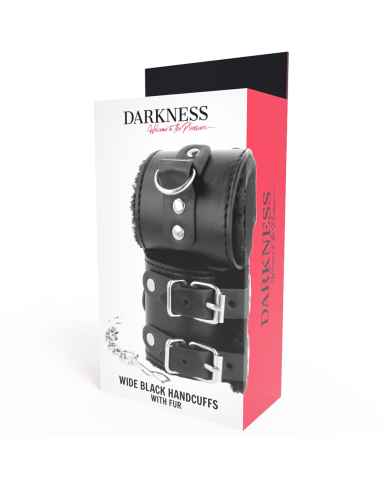 DARKNESS - APPAREILS-POIGNETS NOIR AVEC FOURRURE