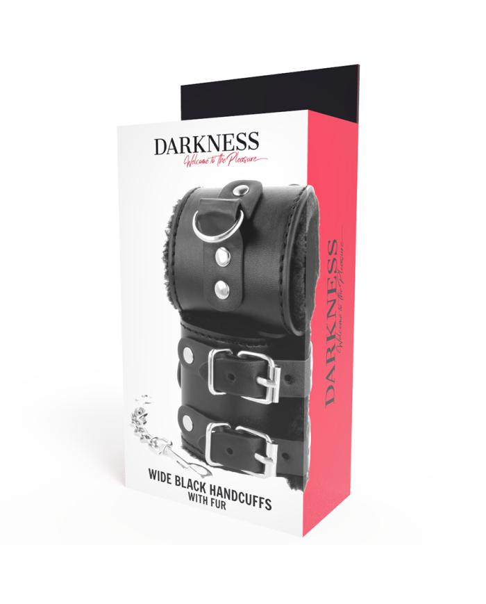 DARKNESS - APPAREILS-POIGNETS NOIR AVEC FOURRURE