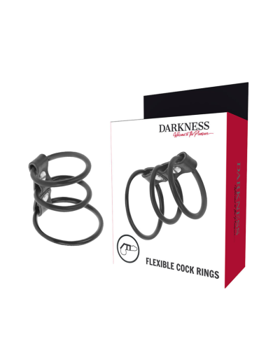 DARKNESS - ENSEMBLE DE 3 ANNEAUX PÉNIS FLEXIBLES