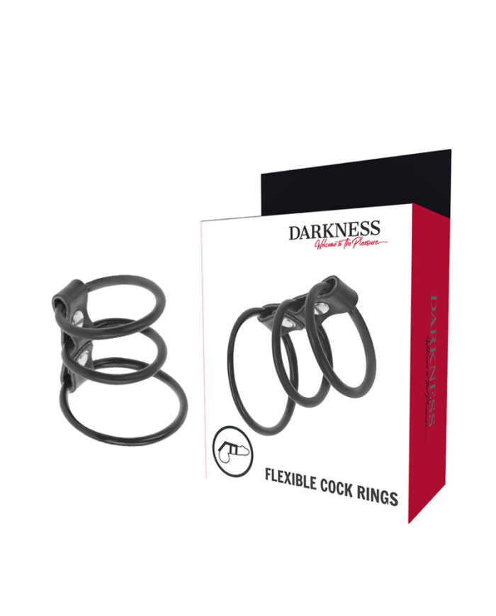 DARKNESS - ENSEMBLE DE 3 ANNEAUX PÉNIS FLEXIBLES
