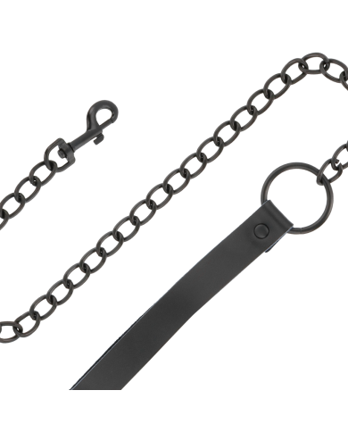 DARKNESS - COLLIER COMPLET NOIR AVEC LAISSE