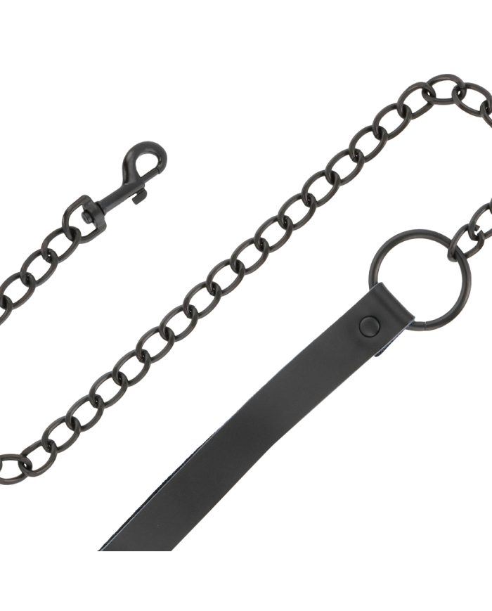 DARKNESS - COLLIER COMPLET NOIR AVEC LAISSE