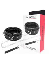 DARKNESS - COLLIER DOUX NOIR AVEC LAISSE EN CUIR