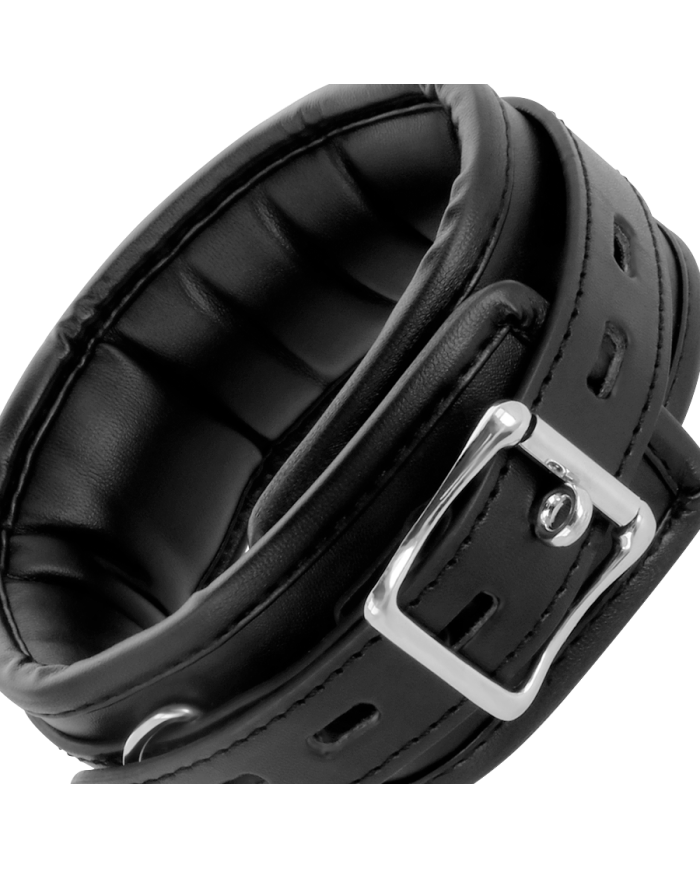 DARKNESS - COLLIER DOUX NOIR AVEC LAISSE EN CUIR