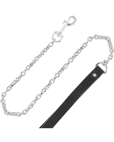 DARKNESS - COLLIER FOURRURE NOIR AVEC LAISSE