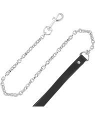 DARKNESS - COLLIER FOURRURE NOIR AVEC LAISSE