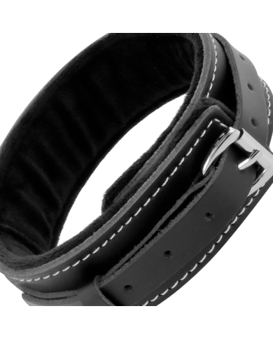 DARKNESS - COLLIER FOURRURE NOIR AVEC LAISSE