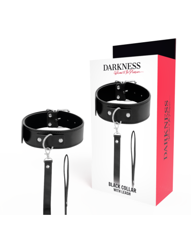 DARKNESS - COLLIER DE POSTURE AVEC CHAÎNE EN CUIR