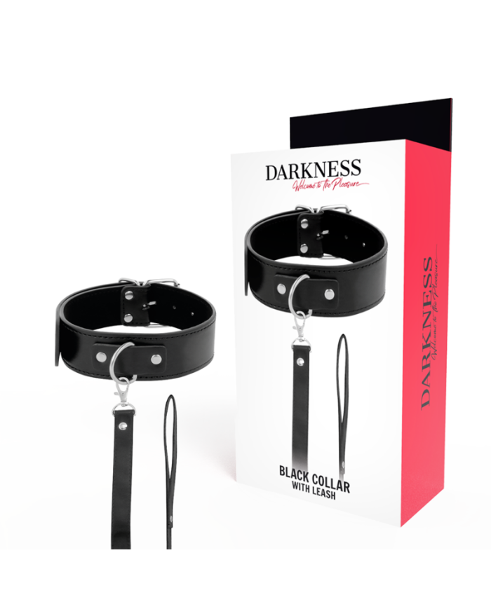 DARKNESS - COLLIER DE POSTURE AVEC CHAÎNE EN CUIR