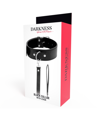 DARKNESS - COLLIER DE POSTURE AVEC CHAÎNE EN CUIR