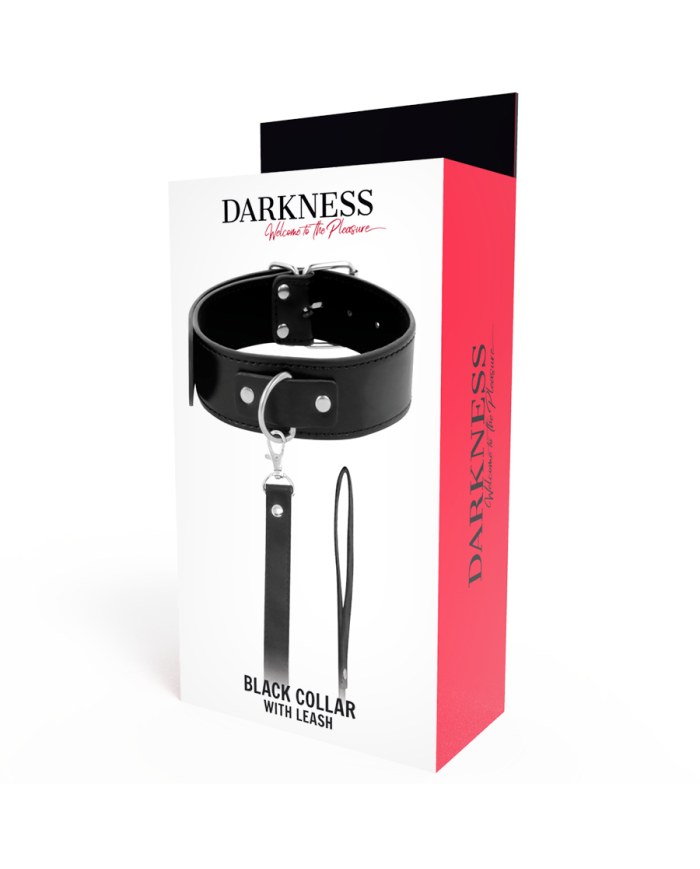 DARKNESS - COLLIER DE POSTURE AVEC CHAÎNE EN CUIR