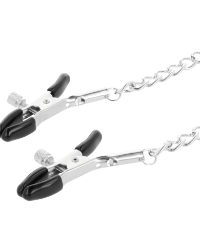DARKNESS - COLLIER AVEC PINCES NIPPLE NOIR
