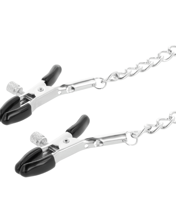 DARKNESS - COLLIER AVEC PINCES NIPPLE NOIR