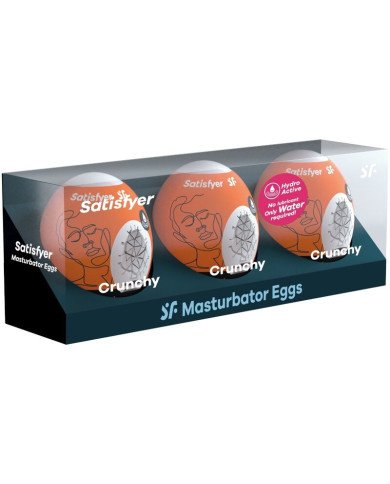 SATISFYER - 3 OEUFS MASTURBATEURS NAUGHTY, SAVAGE & CRUNCHY