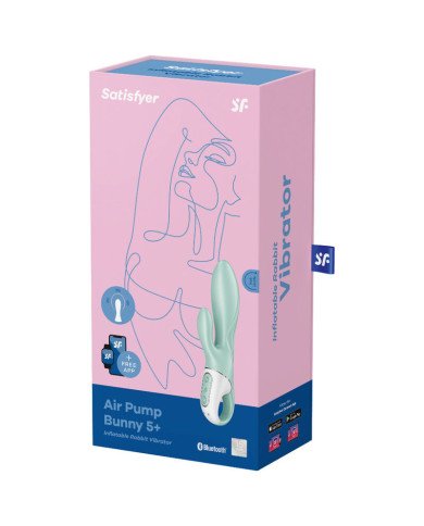 SATISFYER - AIR PUMP BUNNY 5+ APPLICATION GONFLABLE RABBIT VIBRATEUR VERT