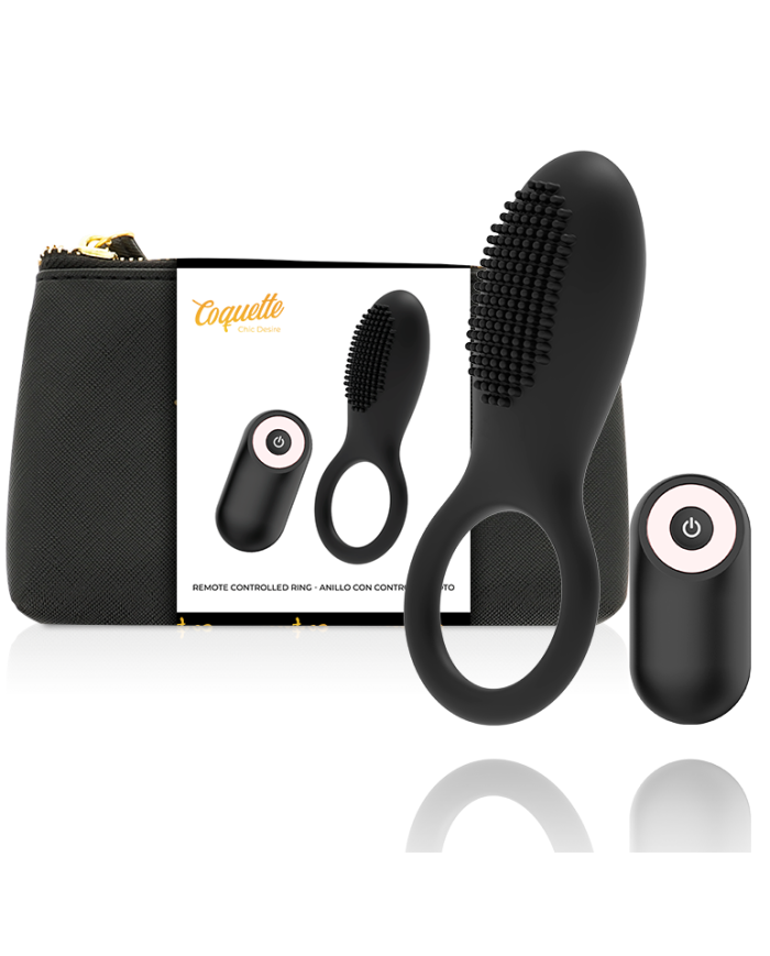 COQUETTE CHIC DESIRE - COCKRING TÉLÉCOMMANDE RECHARGEABLE NOIR / OR