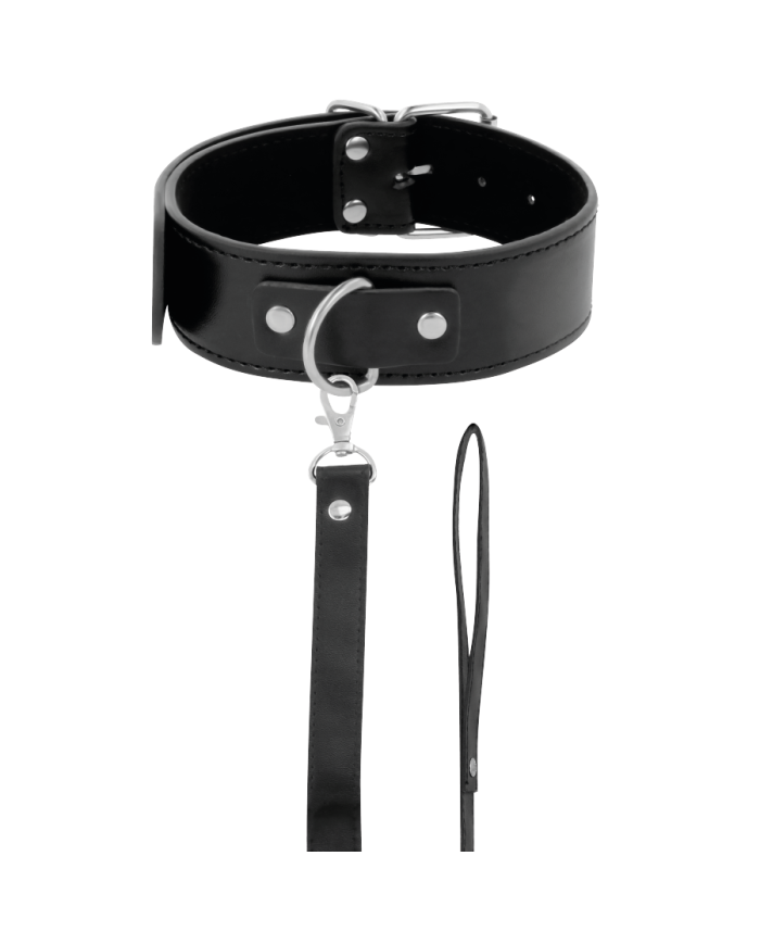 DARKNESS - COLLIER DE POSTURE AVEC CHAÎNE EN CUIR