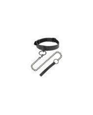 DARKNESS - COLLIER COMPLET FIN NOIR AVEC LAISSE