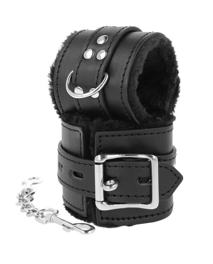 DARKNESS - LOVE CUFFS POIGNET AVEC FOURRURE NOIR
