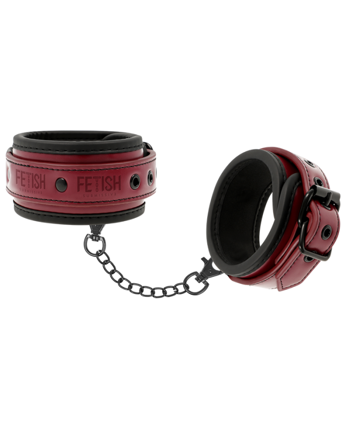 FETISH SUBMISSIVE DARK ROOM - MENOTTES DE CHEVILLE EN CUIR VÉGAN AVEC DOUBLURE EN NÉOPRÈNE