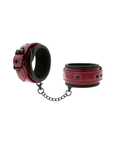 FETISH SUBMISSIVE DARK ROOM - MENOTTES EN CUIR VÉGAN AVEC DOUBLURE EN NÉOPRÈNE