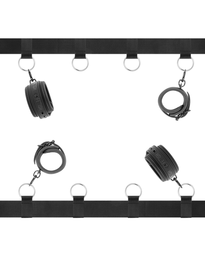 FETISH SUBMISSIVE - ENSEMBLE DE RETENUE DE LIT DE LUXE AVEC DOUBLURE EN NÉOPRÈNE